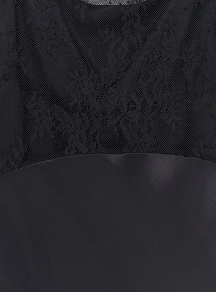 Alberta Ferretti Long Dress With Lace Insert