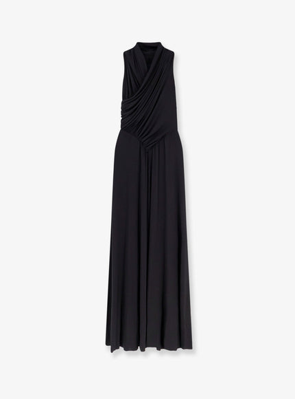 Alberta Ferretti Satin Long Dress Nero