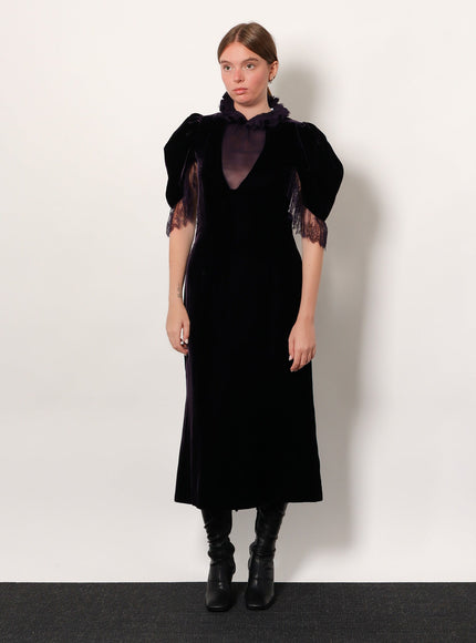 Alexander Mcqueen Velvet Dress With Silk Lining