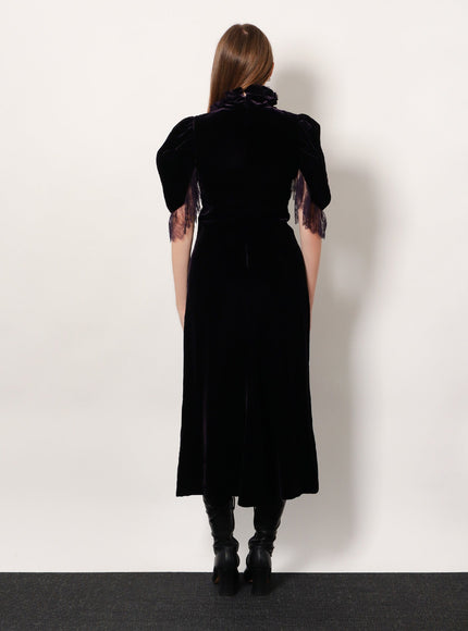 Alexander Mcqueen Velvet Dress With Silk Lining