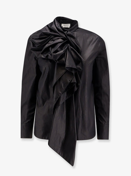 Alexander Mcqueen Cotton Bow Shirt Black