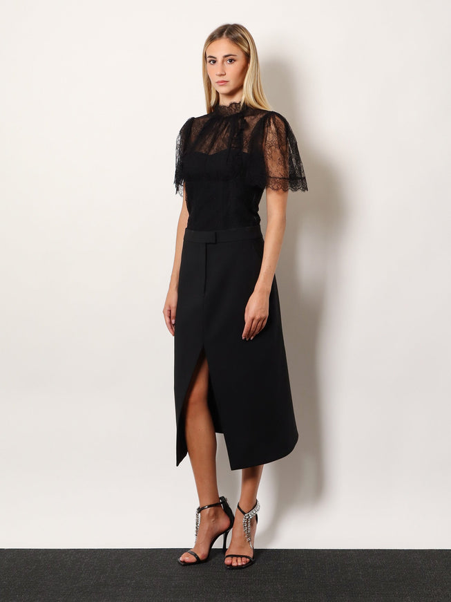 Alexander Mcqueen Midi Wool Skirt