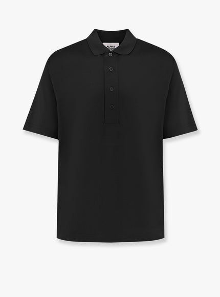 Alpha-Studio Cotton Jersey Polo Shirt Nero