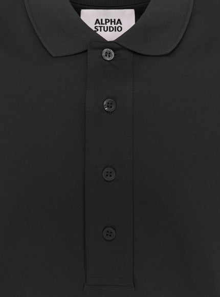 Alpha-Studio Cotton Jersey Polo Shirt