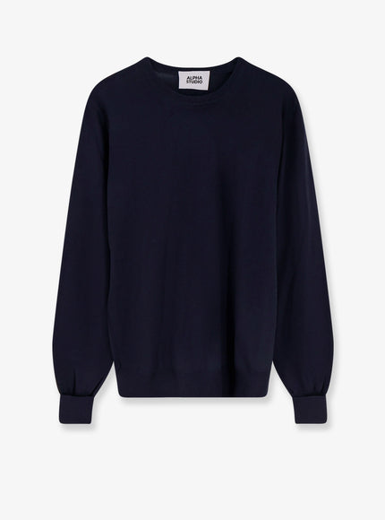 Alpha-Studio Wool Sweater Blu Notte