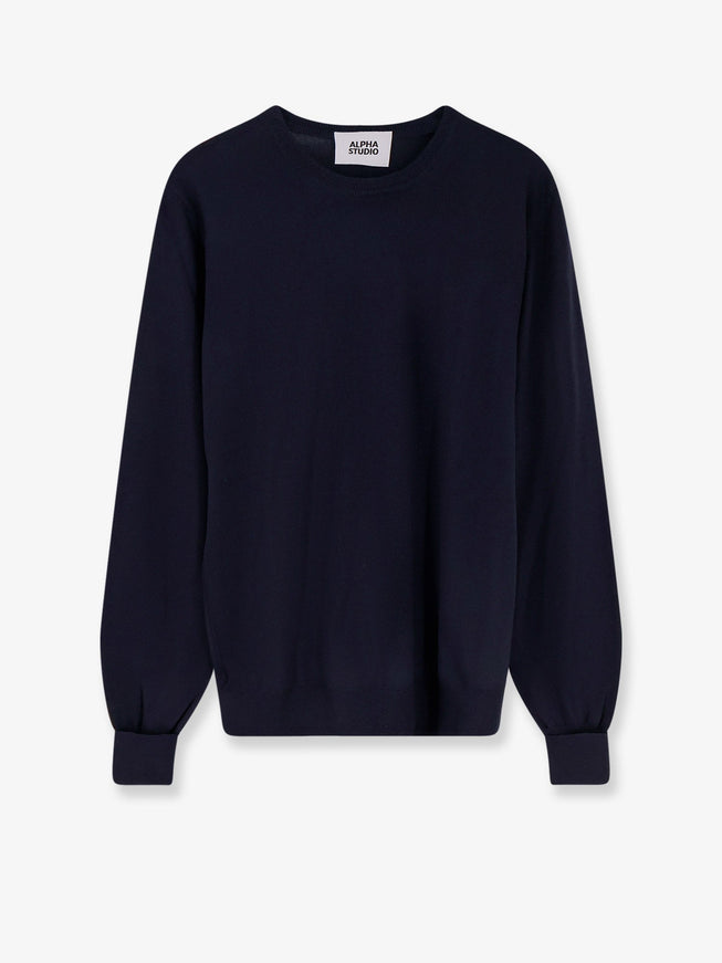Alpha-Studio Wool Sweater Blu Notte