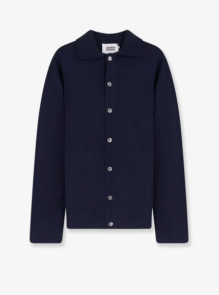 Alpha-Studio Wool Cardigan Blu Notte