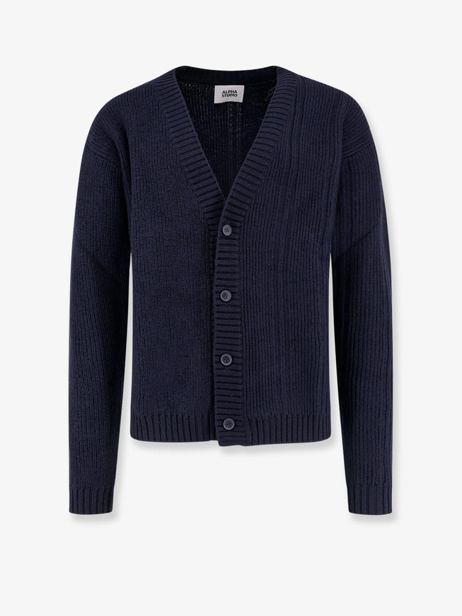 Alpha-Studio Wool Cardigan Blu
