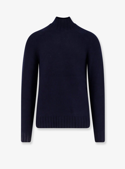 Alpha-Studio Links Wool And Cashmere Mock Turtleneck Blu Notte