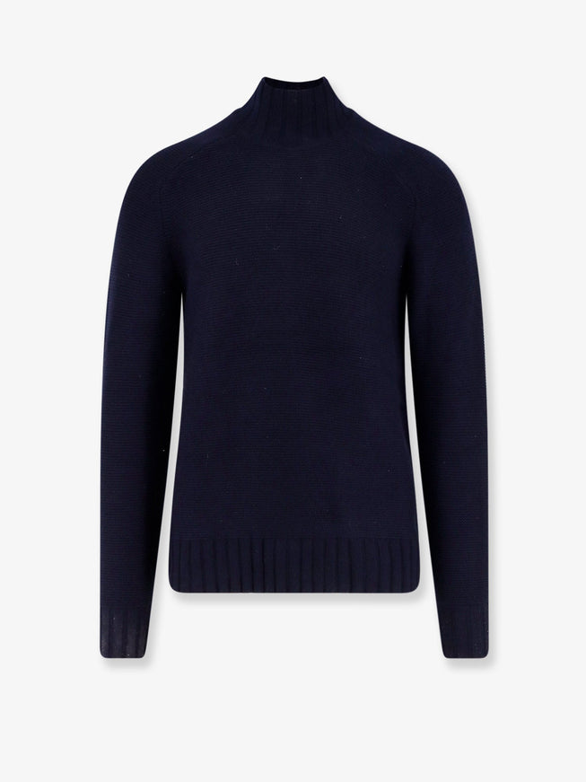 Alpha-Studio Links Wool And Cashmere Mock Turtleneck Blu Notte