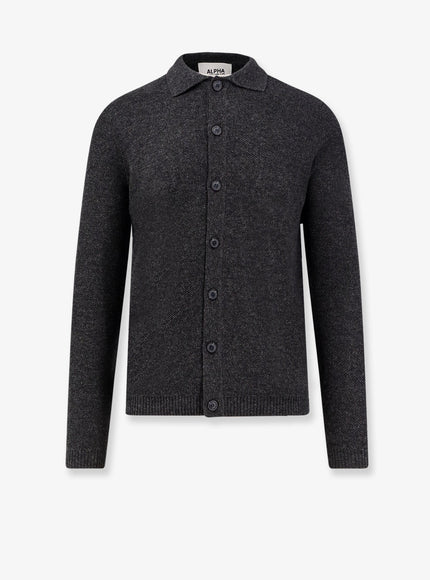 Alpha-Studio Wool And Cashmere Cardigan Antracite