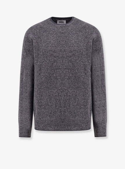 Alpha-Studio Wool Blend Sweater Grigio Scuro