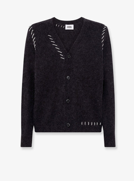 Alpha-Studio Wool Blend Cardigan Nero