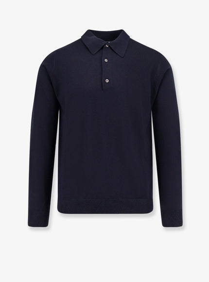 Alpha-Studio Silk And Cashmere Polo Shirt Blu