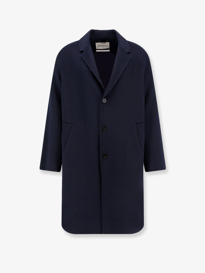 Amaranto Outdoor Wool Coat Navy