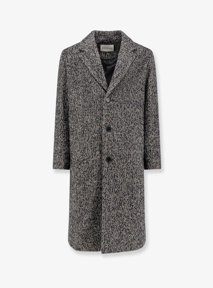 Amaranto Herringbone Pattern Wool Coat Sale Pepe