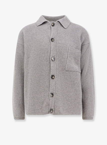 Amaranto Wool And Cashmere Cardigan Alluminio