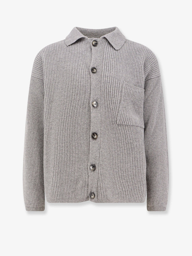 Amaranto Wool And Cashmere Cardigan Alluminio