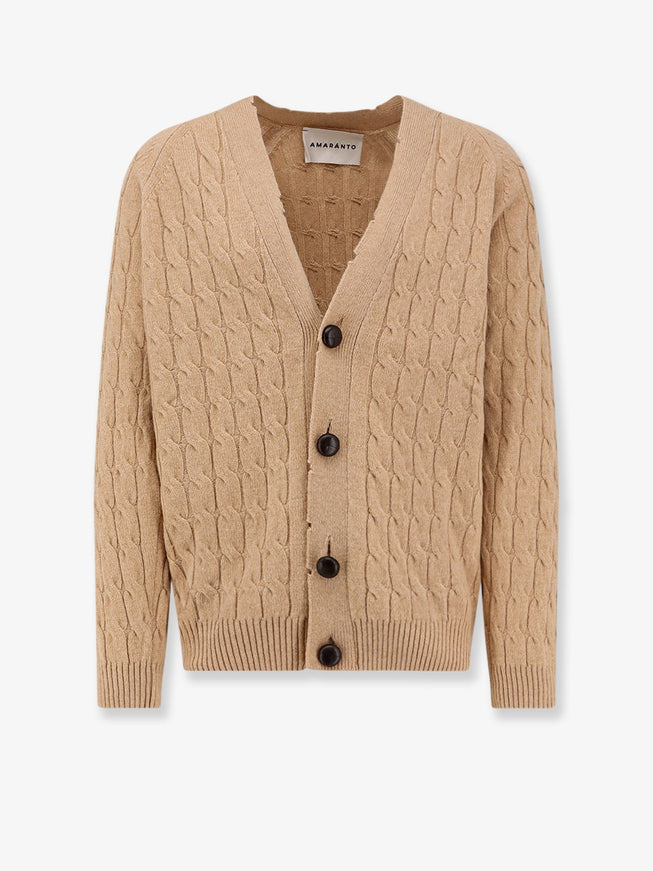 Amaranto Wool And Cashmere Cardigan Beige