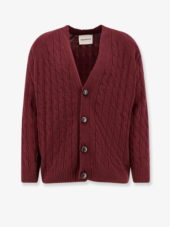 Amaranto Wool And Cashmere Cardigan Melanzana