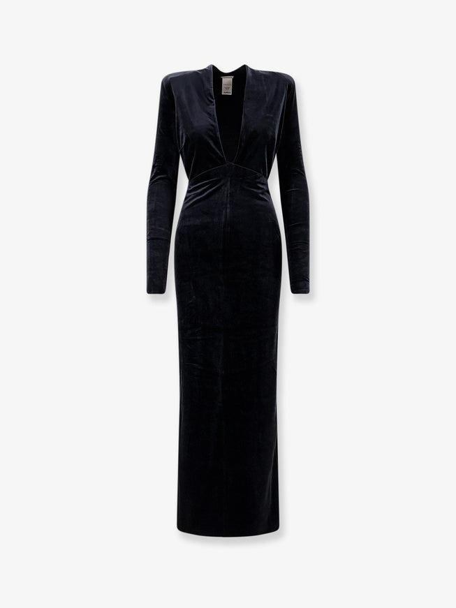 Amazuìn Lara Velvet Lonog Dress Uni Nero