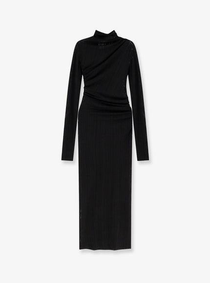 Amazuìn Olga Viscose Blend Mesh Dress Uni Nero