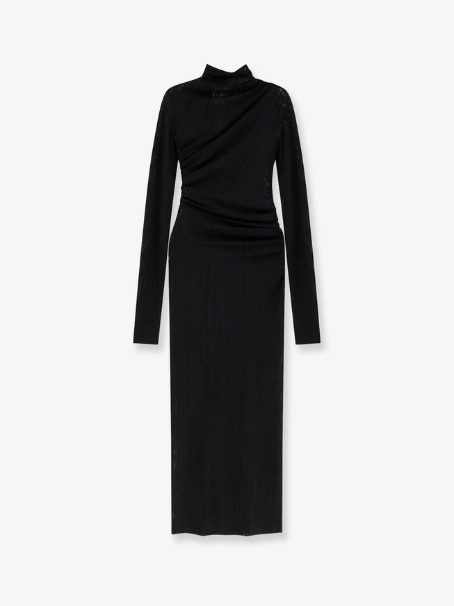 Amazuìn Olga Viscose Blend Mesh Dress Uni Nero