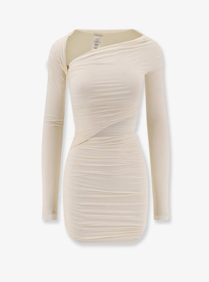 Amazuìn Pat Stretch Fabric Mini Dress Uni Avorio