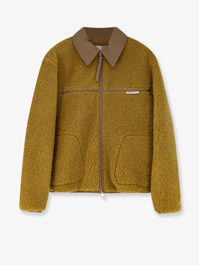 Ami Paris Faux Fur Jacket Vert Lichen