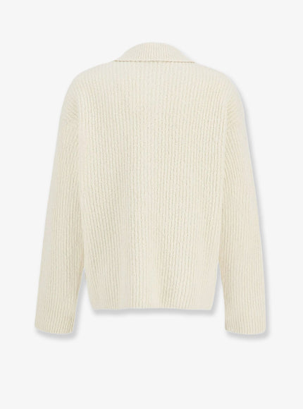 Ami Paris Wool And Cotton Ribbed Cardigan