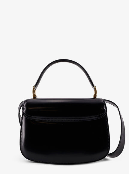 Ami Paris Leather Shoulder Bag With Monogram Logo