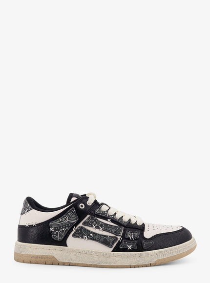 Amiri Bandana Skel Top Low Leather Low-Top Sneakers Black