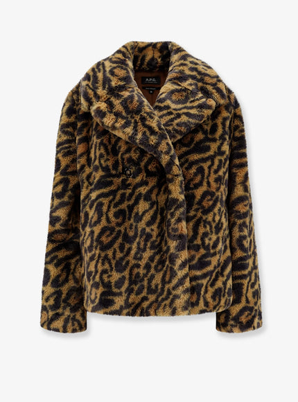 A.p.c. Synthetic Fur Coat Marrone