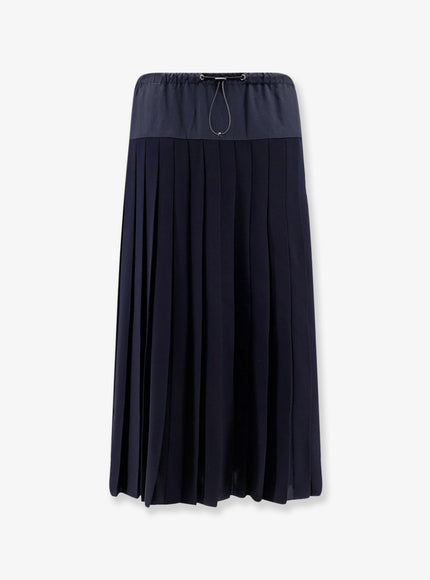 Aspesi Midi Pleated Skirt Navy