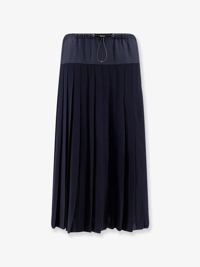 Aspesi Midi Pleated Skirt Navy
