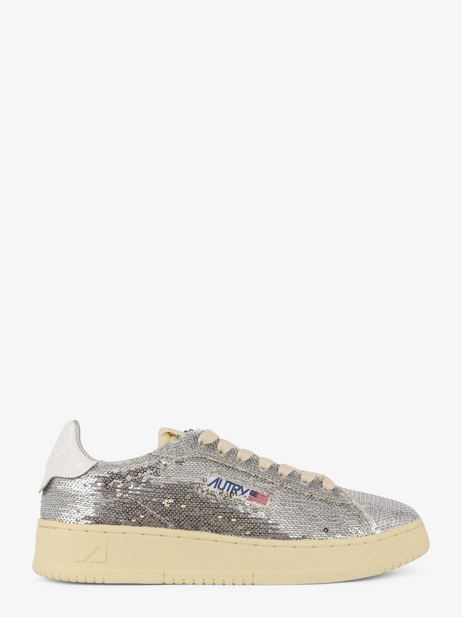 Autry Dallas Sneakers With Sequins Bianco Argento