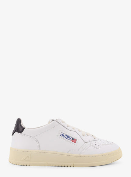 Autry Medalist Low Leather Low-Top Sneakers Bianco Nero