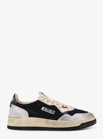Autry Super Vintage Leather Low-Top Sneakers Nero Grigio