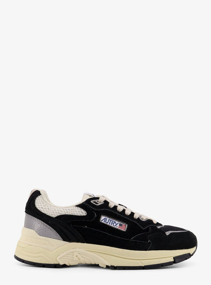 Autry Hyperway Low Low-Top Suede Sneakers Nero Argento