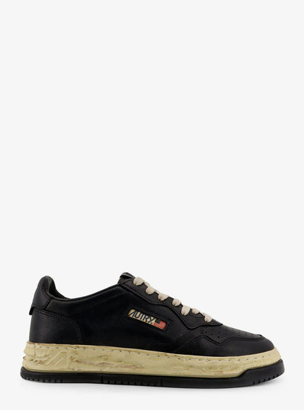 Autry Super Vintage Leather Low-Top Sneakers Black