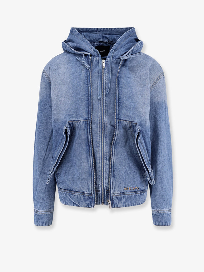 Axel Arigato Hooded Denim Jacket Lightblue