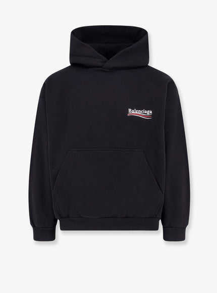 Balenciaga Cotton Sweatshirt With Political Campaign Logo Black White