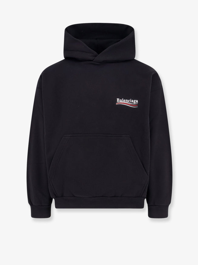 Balenciaga Cotton Sweatshirt With Political Campaign Logo Black White