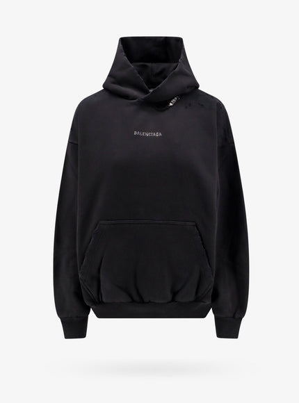 Balenciaga Cotton Sweatshirt With Political Campaign Logo Faded Black