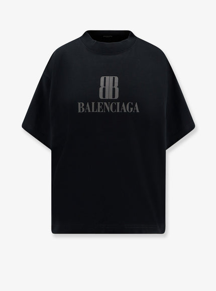Balenciaga Cropped Cotton T-Shirt Faded Black