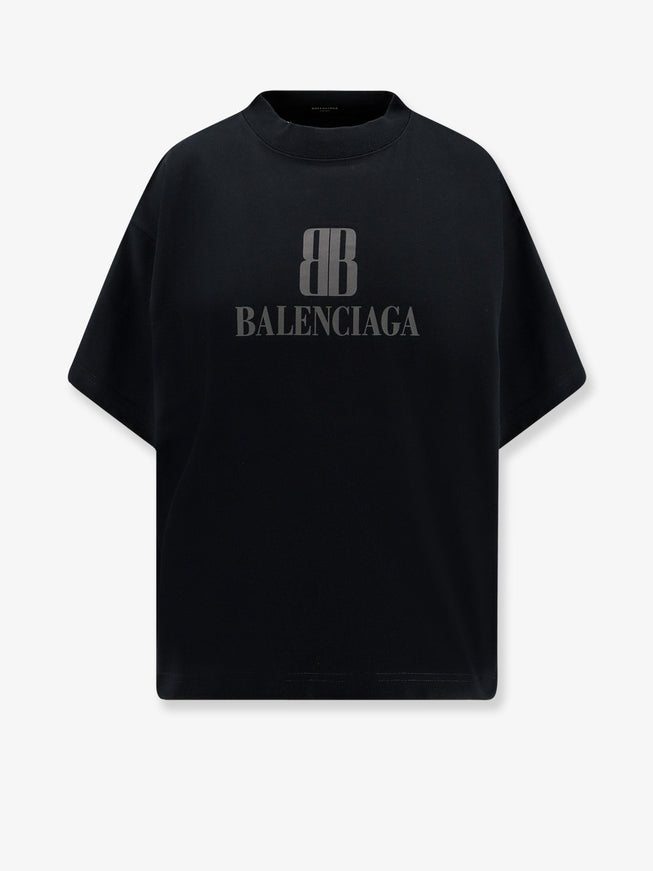 Balenciaga Cropped Cotton T-Shirt Faded Black