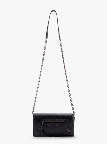 Balenciaga Le City Wallet Leather Shoulder Bag Uni Nero
