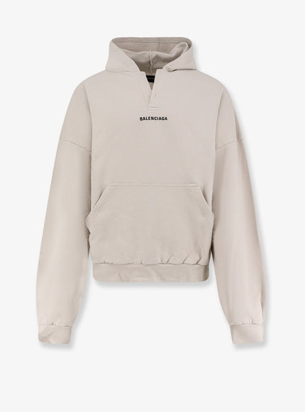 Balenciaga Cotton Hooded Sweatshirt Off White Black
