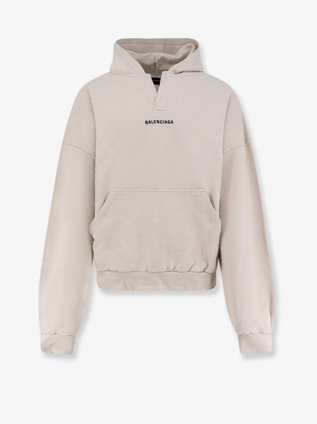 Balenciaga Cotton Hooded Sweatshirt Off White Black