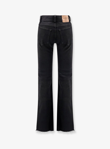 Balenciaga Denim Trousers With Frayed Edges